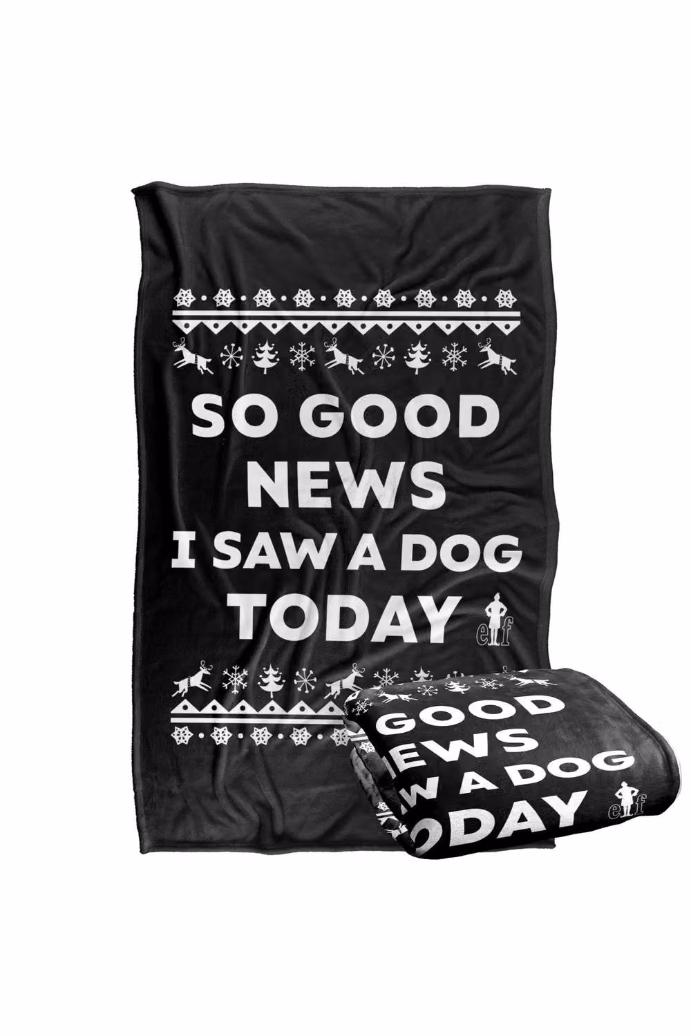 Warner Bros. Elf Good News Faux Sweater Super Soft Fluffy Throw Blanket, Multicolour, Large – 2