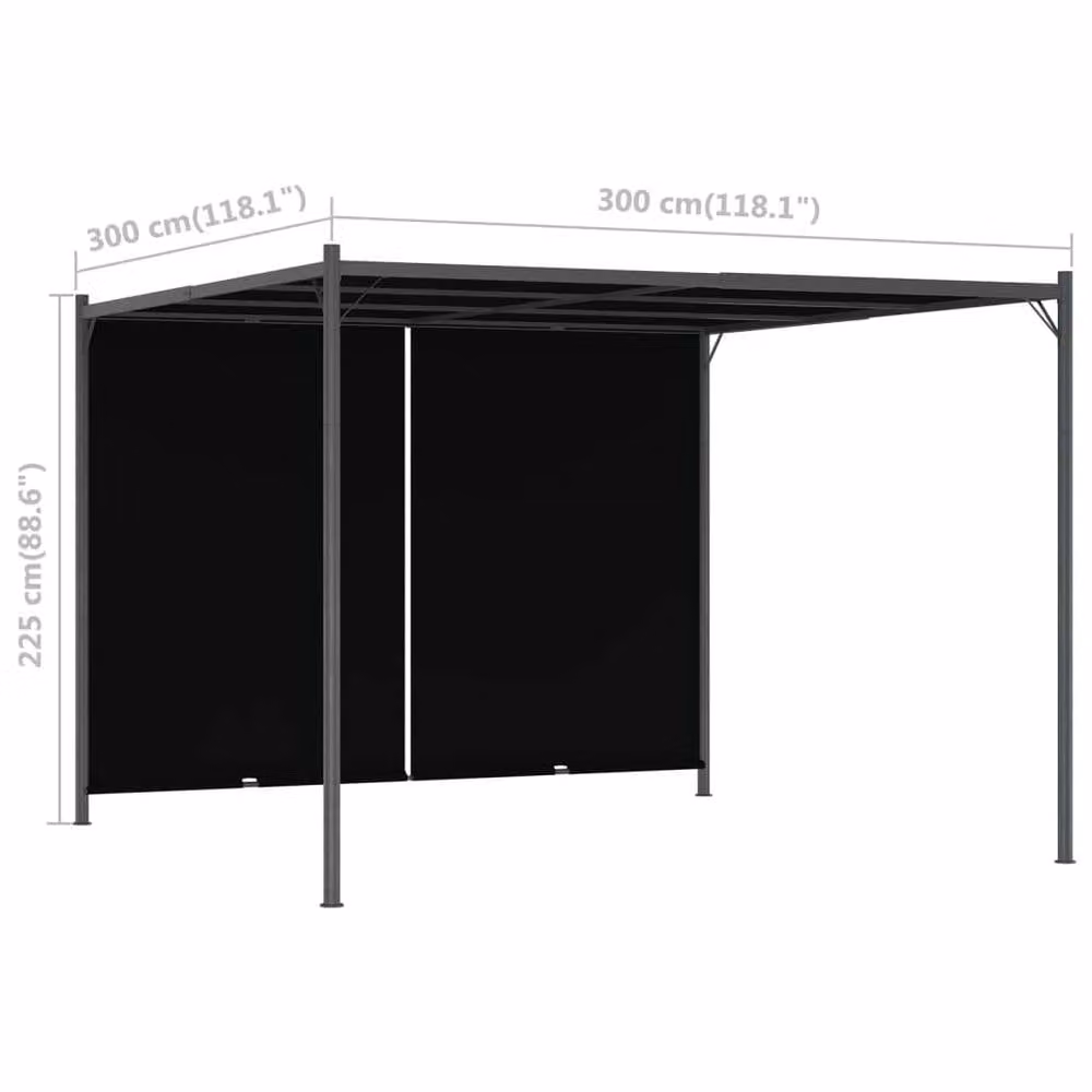 Berkfield Home Garden Pergola with Retractable Roof, Anthracite and Black, W: 300 cm, D: 300 cm, H: 225 cm – 4