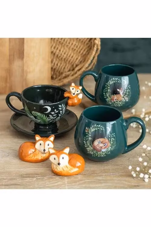 KDMD Green Sleeping Fox Ceramic Mug, 500 ml – 5