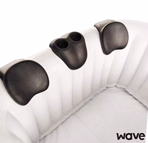Wave Spas Wave Comfort Pack in Black with 4 Head Rests and 2 Drinks Holders – 3