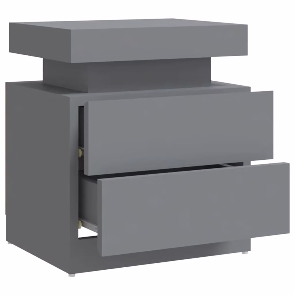 Berkfield Home Grey Bedside Cabinet in Engineered Wood, W: 45 cm, D: 35 cm, H: 52 cm – 3
