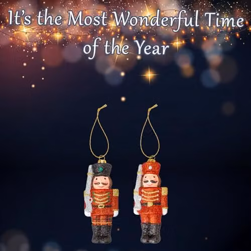 VFM e-Store Red Glitter Soldier Nutcracker Christmas Tree Hanging Ornament, H 14.5 x W 6 x D 3.5 cm – 4