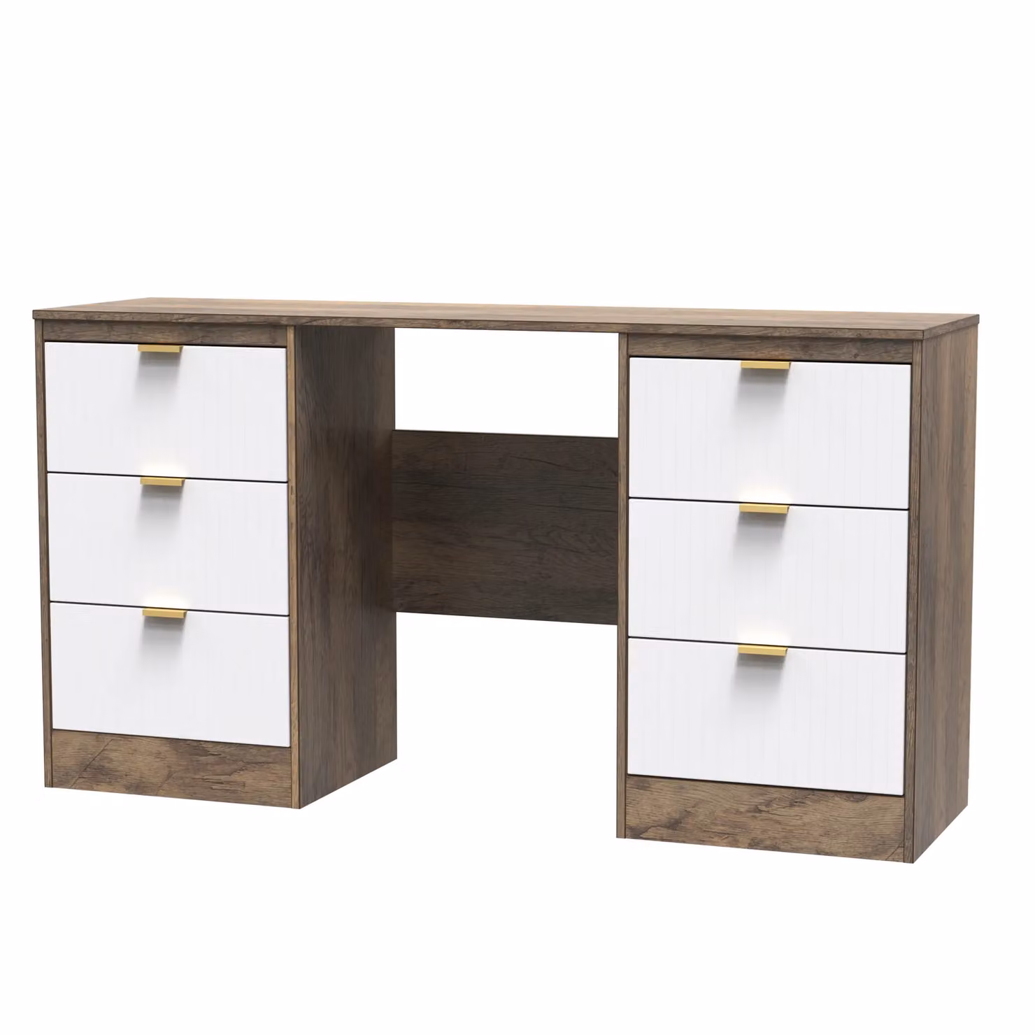 Ready Assembled 2 U Denver 6 Drawer Kneehole Desk in Dark Brown – 2