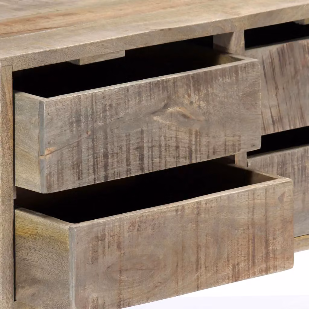 Berkfield Home Rustic Brown Solid Mango Wood Sideboard, W/D/H: 140 x 30 x 60 cm – 2