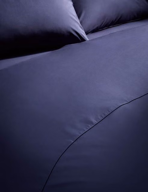 M&S Egyptian Cotton 230 Thread Count Percale Duvet Cover in Midnight Navy Blue