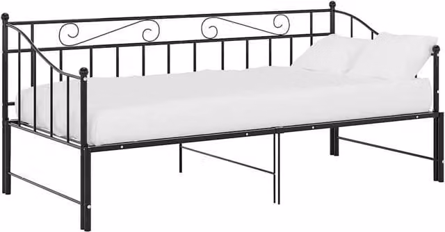 Berkfield Home Black Metal Pull-out Sofa Bed Frame W/D/H: 90 x 200 cm – 1