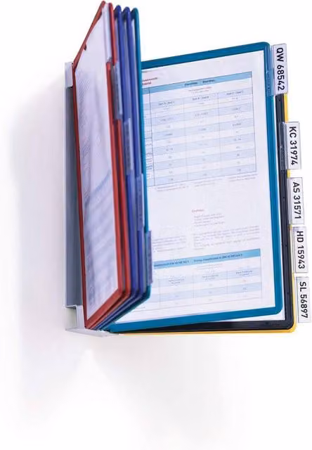 Durable 10 Panel A4 Document and Photo Frame Display Holder in Multicolour