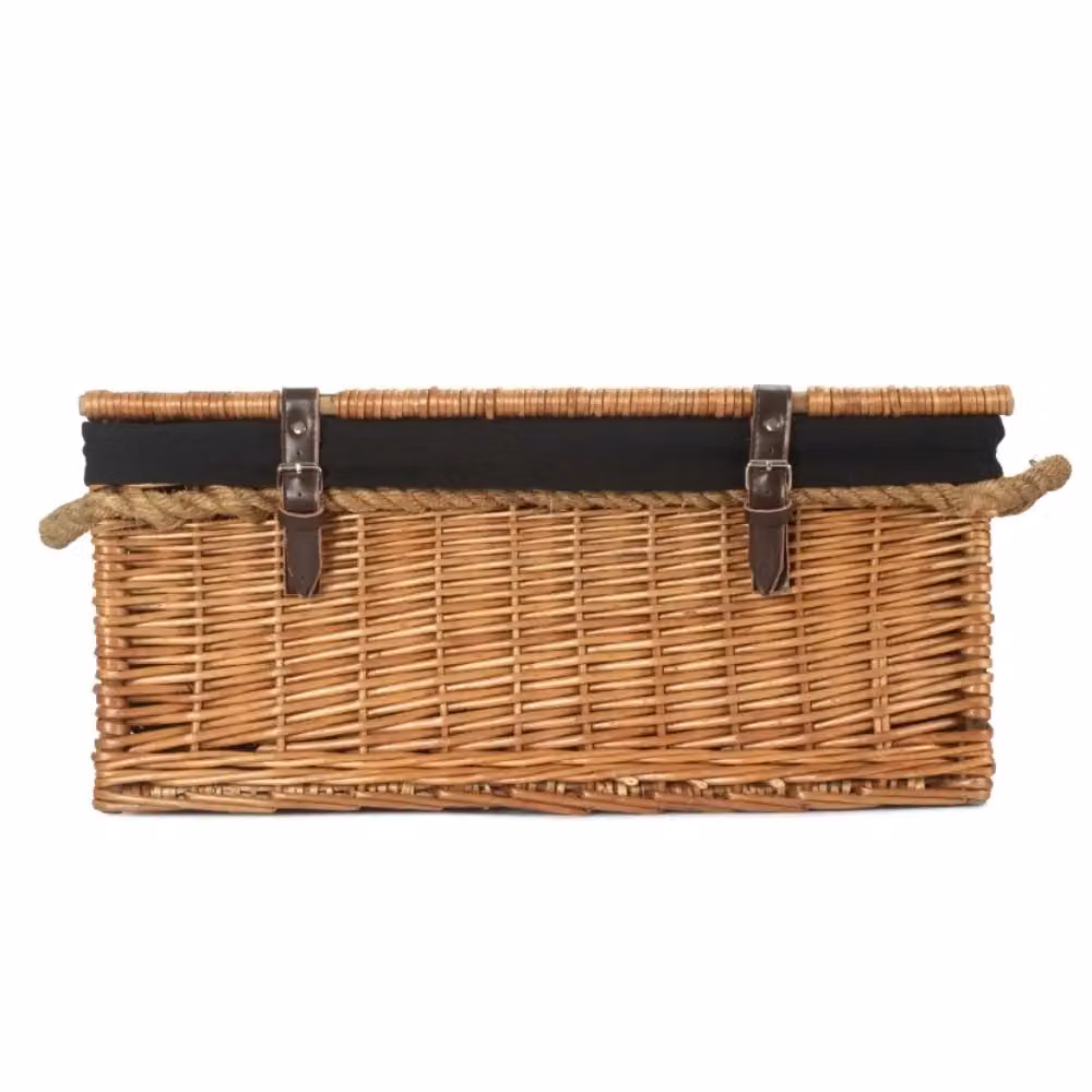 Red Hamper Wicker Trunk with Black Lining and Double Steamed Rope Handles – 2