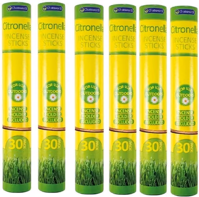 Chatsworth Citronella Incense Sticks, Yellow, 30 Pack