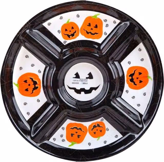 VFM e-Store Halloween Round Dip Tray with Decals in Black