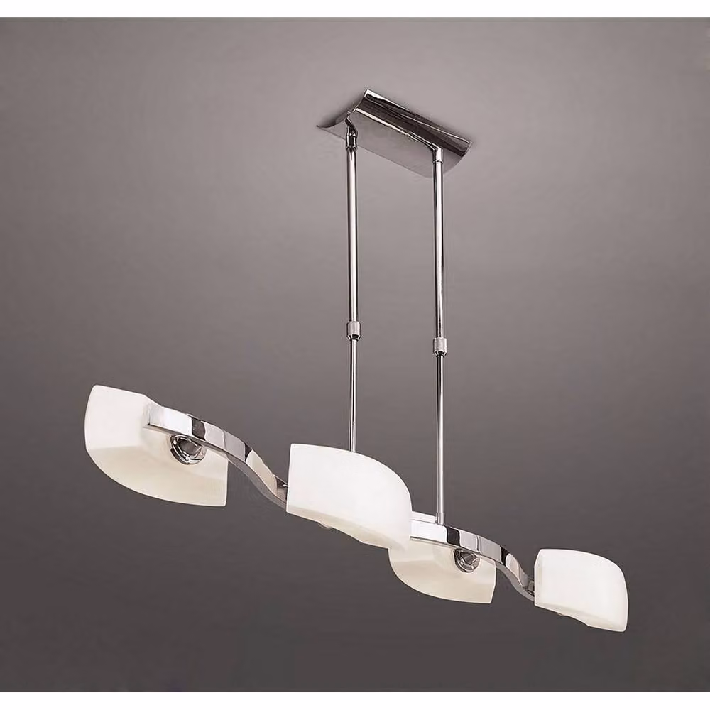Netlighting Lupa Telescopic 4 Light G9 Linear Bar Pendant in Chrome and Silver – 2
