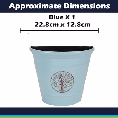 VFM e-Store Blue Plastic Window Box Planter, W: 22.8 cm, H: 12.8 cm – 2