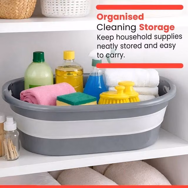 KORVIXA Collapsible Grey Laundry Basket