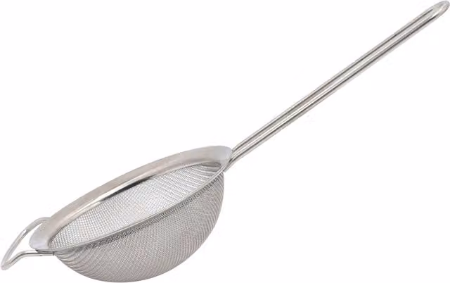Buckingham Round Fine Mesh Sieve Strainer in Silver Stainless Steel, 14 cm