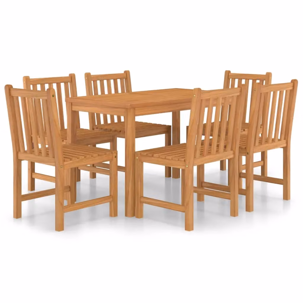 Berkfield Home 7 Piece Garden Dining Set in Brown Solid Teak Wood – 2