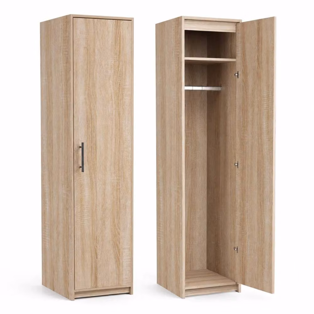 MMT Furniture Designs FLAVORA Single Door Wardrobe in Oak Brown, H 180 cm x W 52 cm x D 40 cm – 2