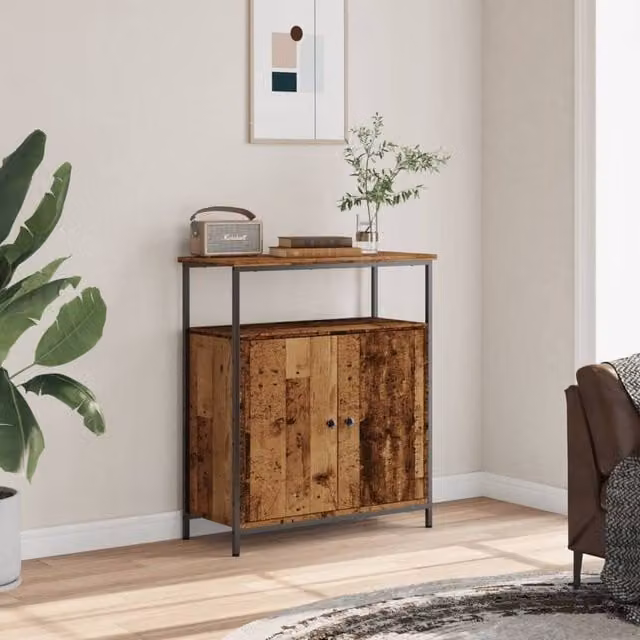 Berkfield Home Industrial Sideboard in Brown Old Wood, W/D/H: 70 x 30 x 80 cm – 1