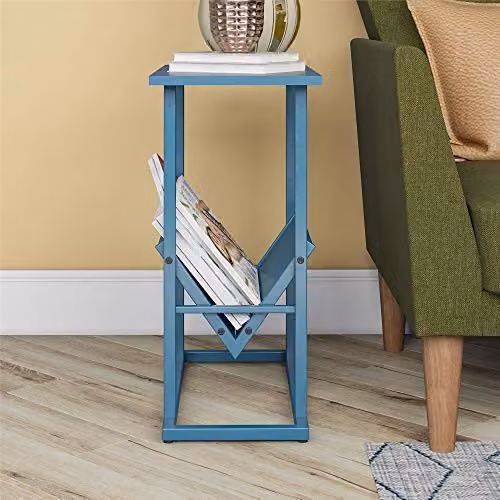 Novogratz Regal End Table, Blue, W/D/H: 49 x 28 x 59 cm – 2