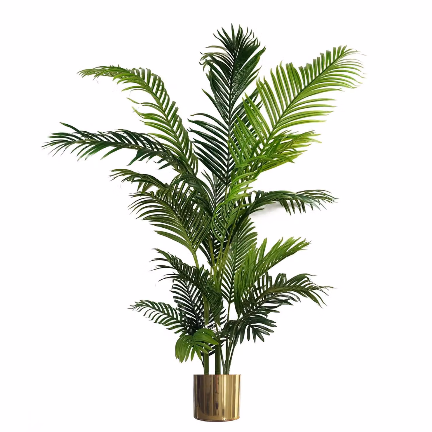 Leaf Extra Large Artificial Palm Tree with Gold Planter in Green, Height: 180 cm – 2