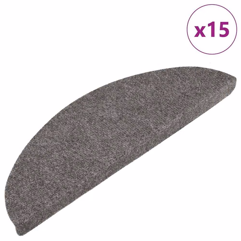 Berkfield Home Self-adhesive Non-slip Stair Mats, 15 Pieces, Grey, W/D/H: 56 x 17 x 3 cm – 2