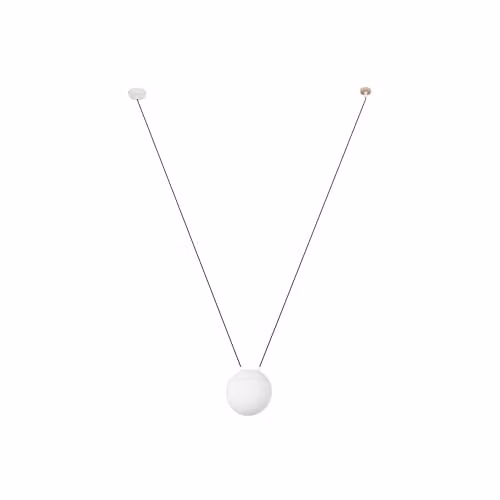 Faro Barcelona Mine 1 Light Ceiling Pendant in White and Wood with E27 Bulb Holder