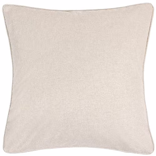 Furn Square Linen and Polyester Cushion in Beige and White, W/D/H: 45 x 45 x 45 cm – 1