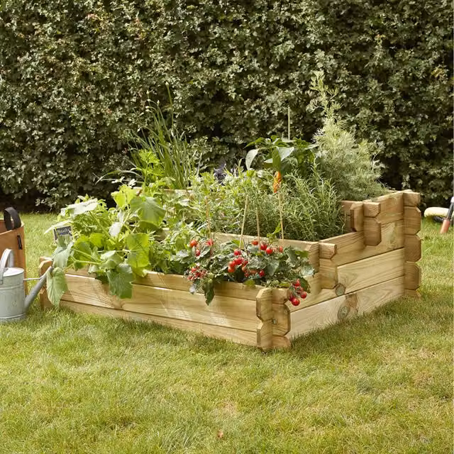 Cerland Angelic 3 Tiered Wooden Raised Bed with Lining in Brown