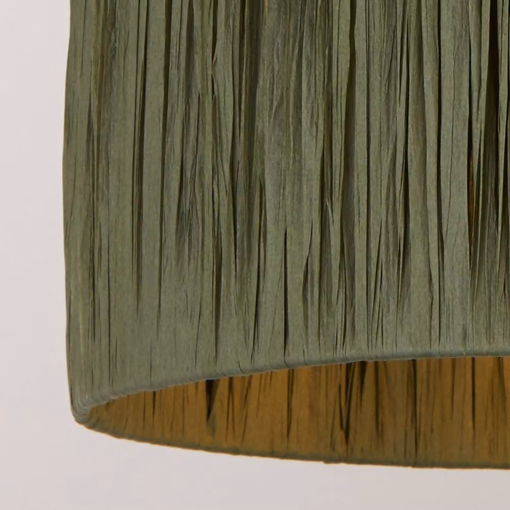 Lighting Collection Raffia Easy Fit Cylinder Lampshade in Sage Green, Diameter: 35 cm – 3
