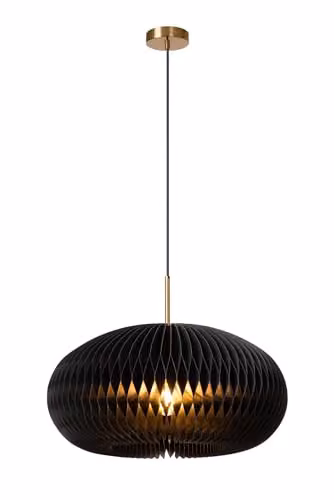 Lucide Armoni Black Paper Pendant Light, Diameter: 52 cm, Height: 180 cm
