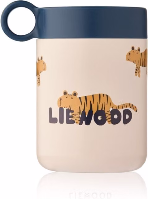 Liewood Kiani Printed Food Jar in Sand and Blue