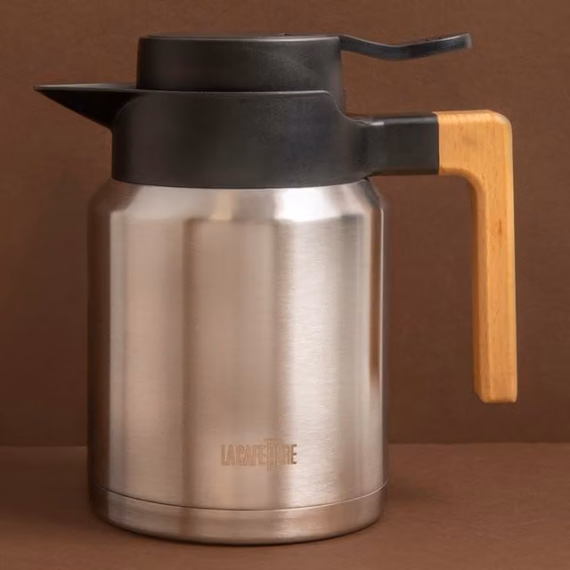 La Cafetire Double Walled Vacuum Jug in Silver