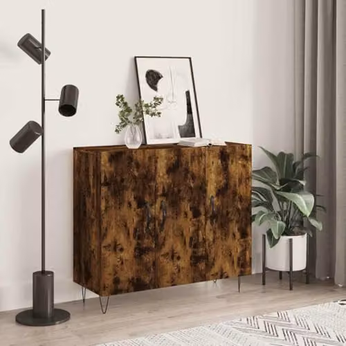 vidaXL Modern Sideboard in Brown Smoked Oak, W/D/H: 90 x 34 x 80 cm – 2