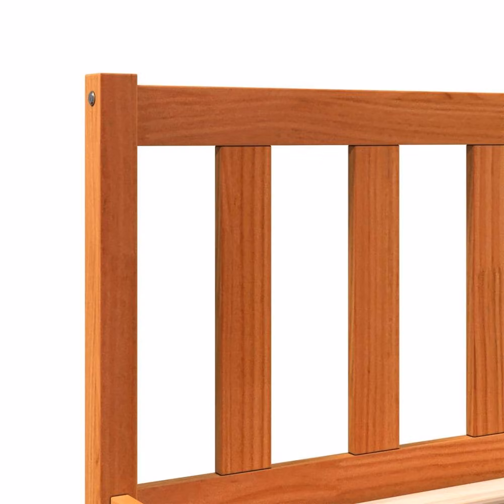 Berkfield Home Single Solid Wood Pine Bed Frame in Wax Brown, W: 90 cm, L: 190 cm – 4