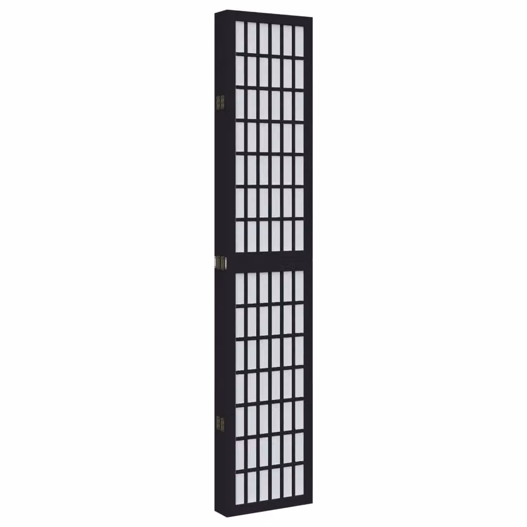 Berkfield Home 6-Panel Black Solid Wood Paulownia Room Divider – 4