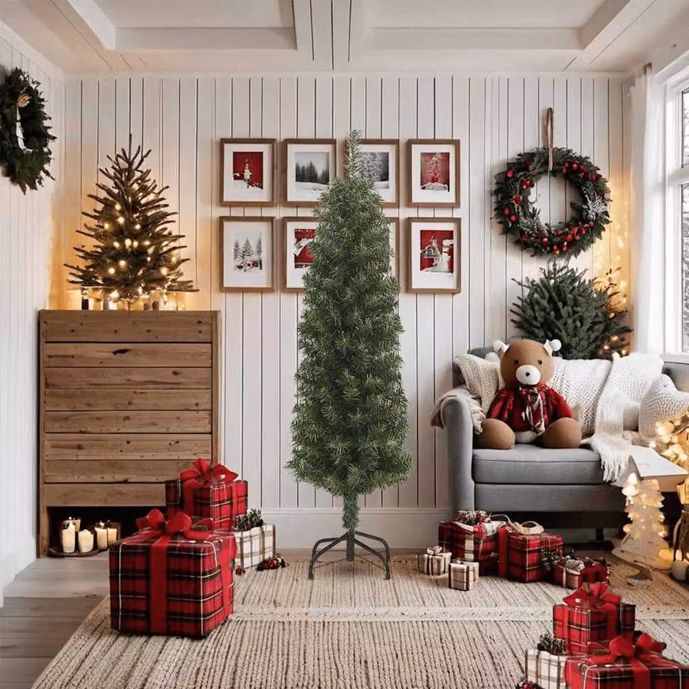 Berkfield Home Slim Artificial Green Christmas Tree with Stand, Height: 180 cm – 2