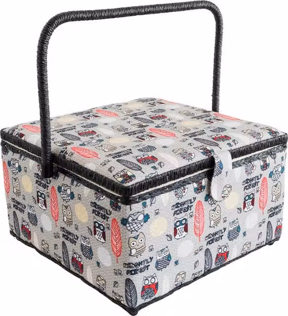 Korbond Nightly Forest Extra Large Sewing Basket in Grey