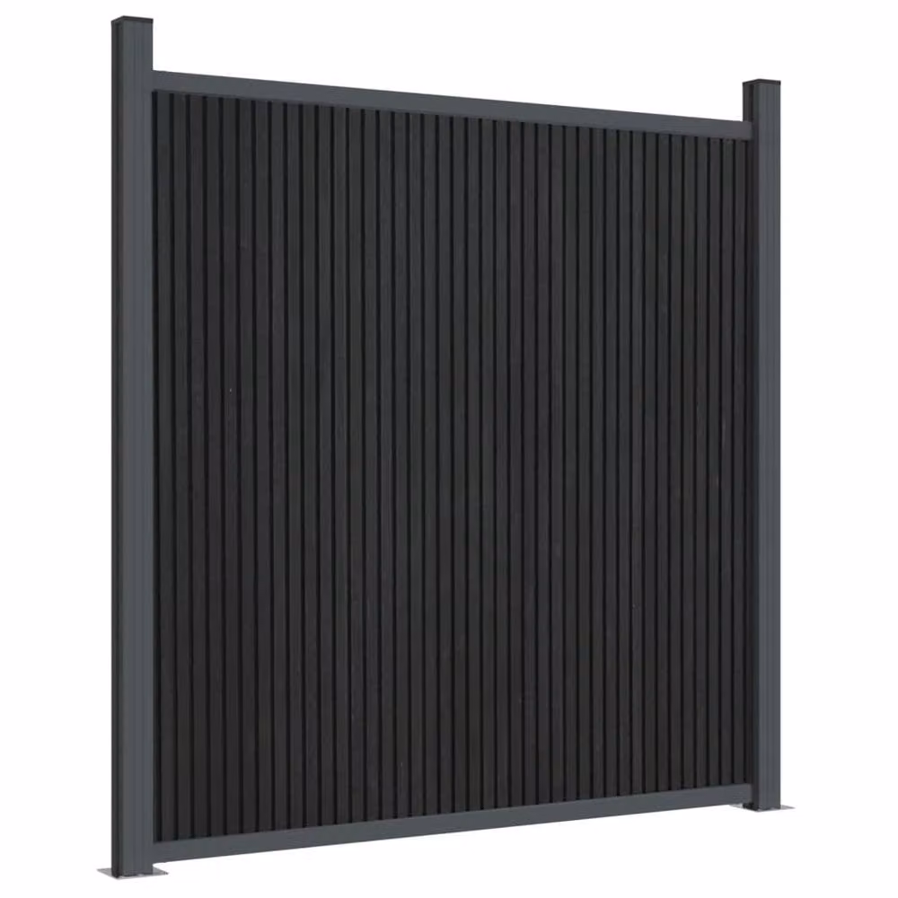 Berkfield Home Durable WPC and Aluminium Fence Panel, Grey, W: 872 cm, H: 186 cm – 3