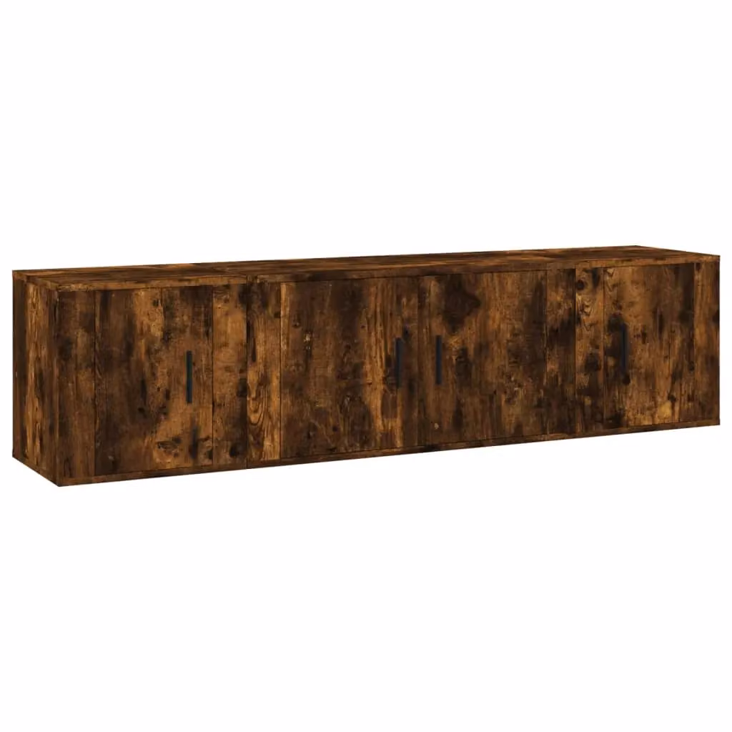 Berkfield Home 3 Piece Smoked Oak TV Cabinet Set in Brown – 2