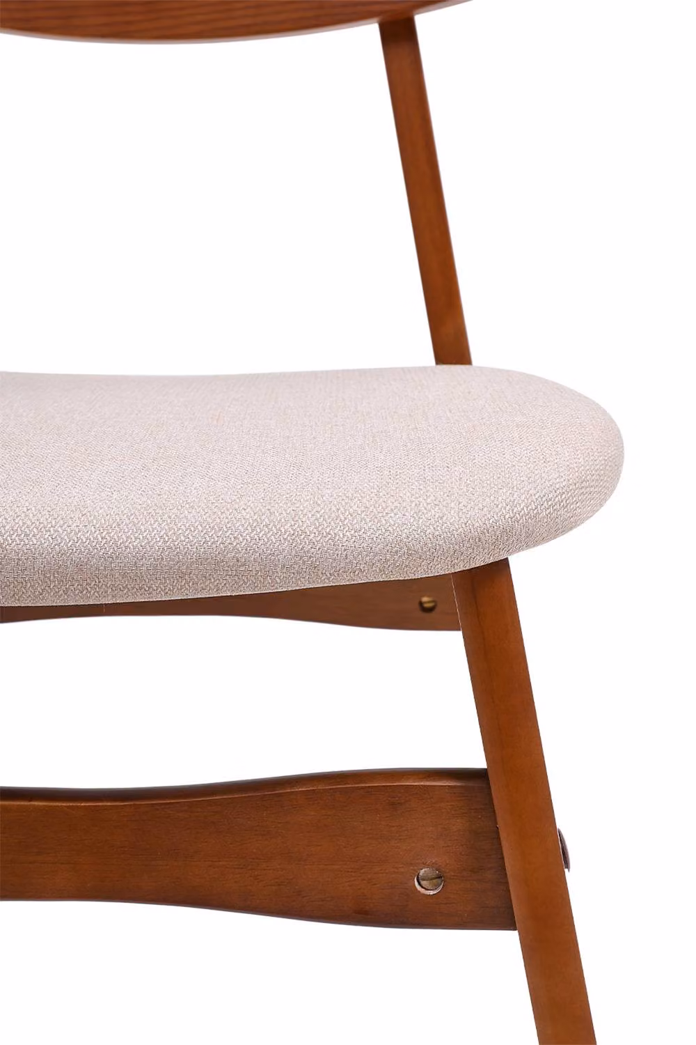 Garden Sanctuary 2-Piece Upholstered Dining Chairs with Rubberwood Legs in Beige and Brown – 3