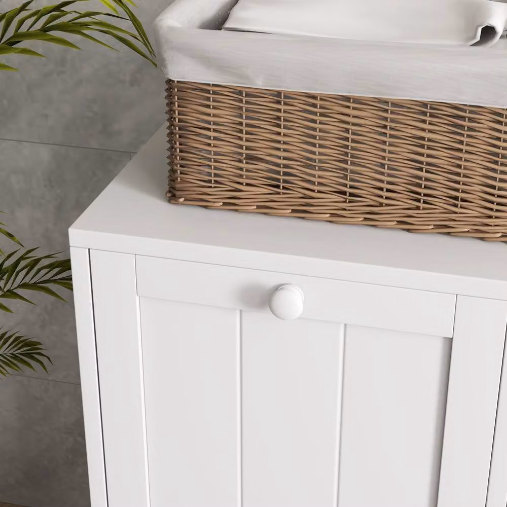 Wyld Haus Nema White Double Tilt Out Hamper Cabinet – 4