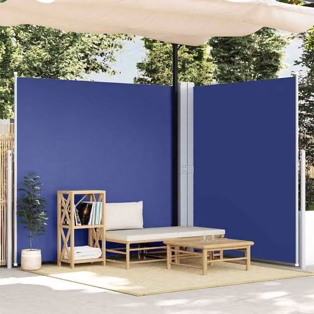 Berkfield Home Blue Retractable Roller Side Awning for Garden, Balcony or Terrace, W/H: 600 x 220 cm – 1