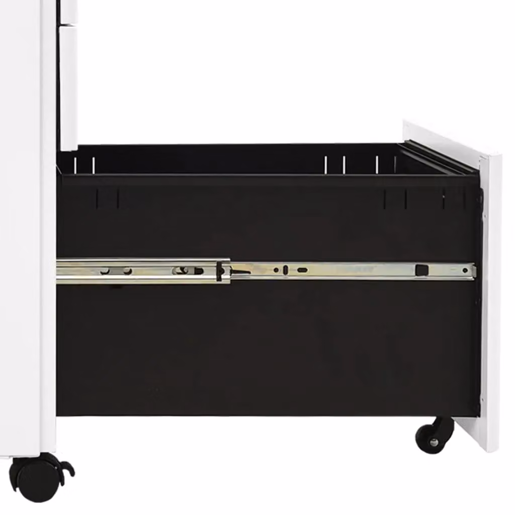 Berkfield Home Mobile File Cabinet in White Metal with Lock and Castors, W/D/H: 30 x 45 x 59 cm – 2