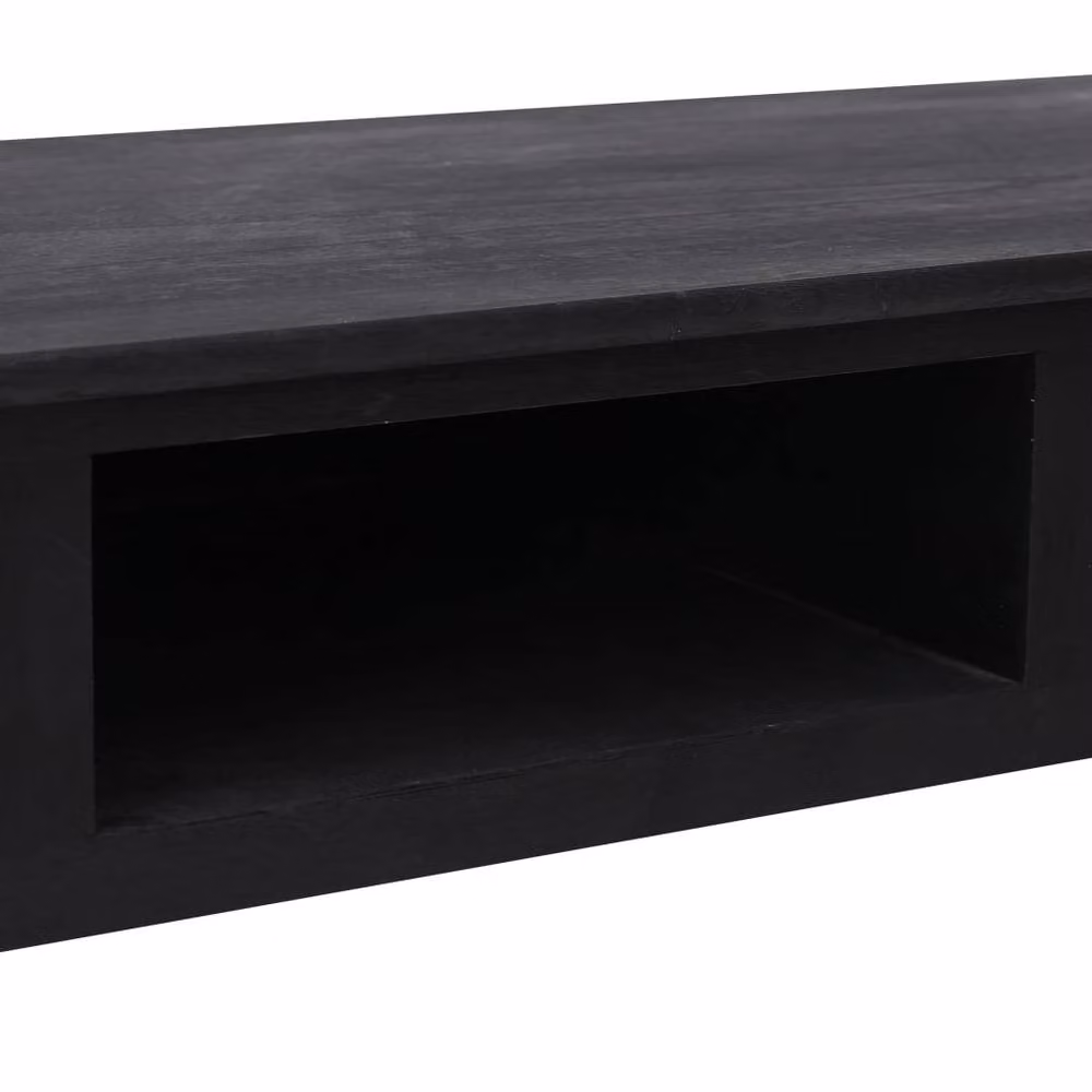 Berkfield Home Elegant Black Lacquered Wood Console Table W: 110 cm, D: 45 cm, H: 76 cm – 3