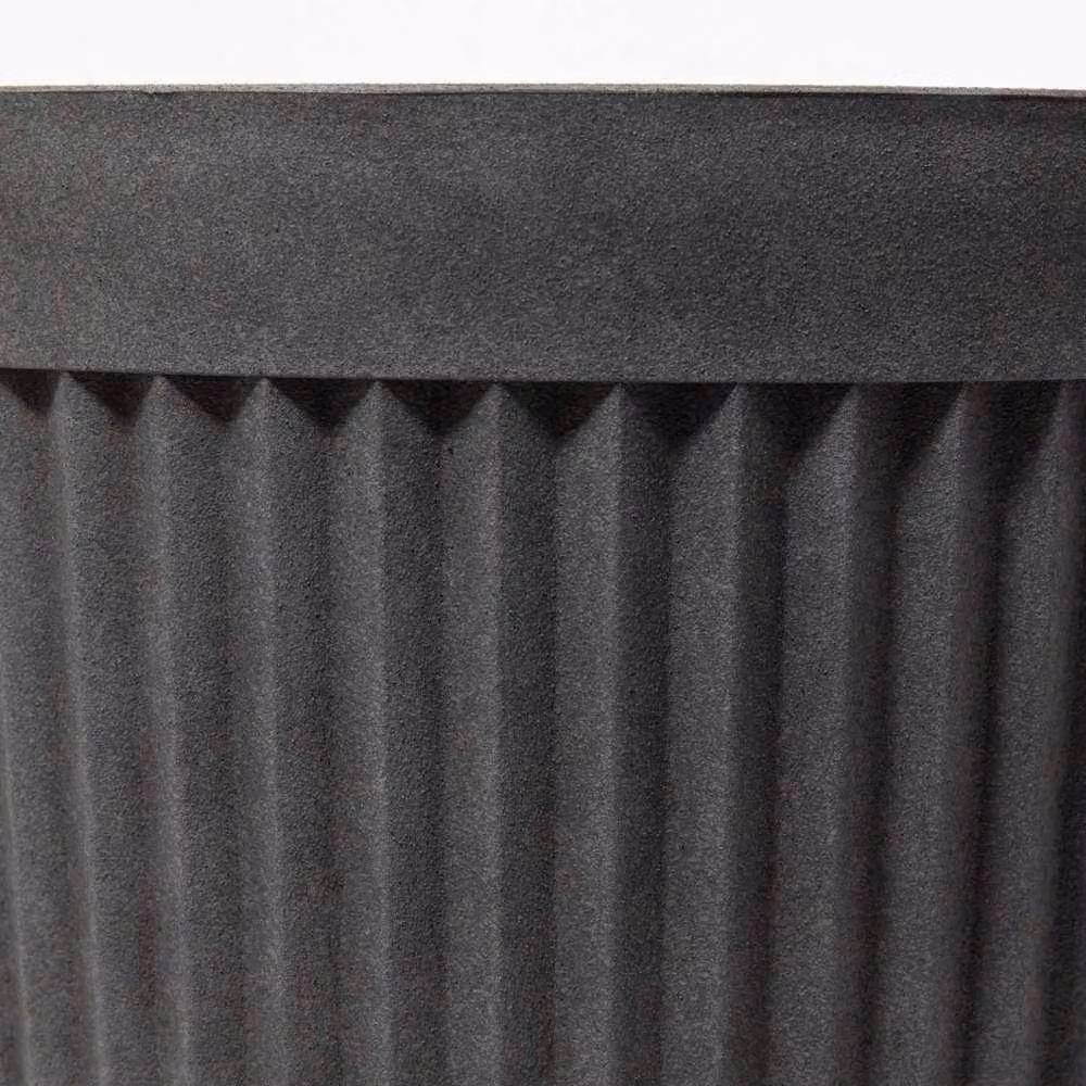 Primrose Tall Round Grey Ribbed Textured Planter Plant Pot, Height: 60 cm – 2