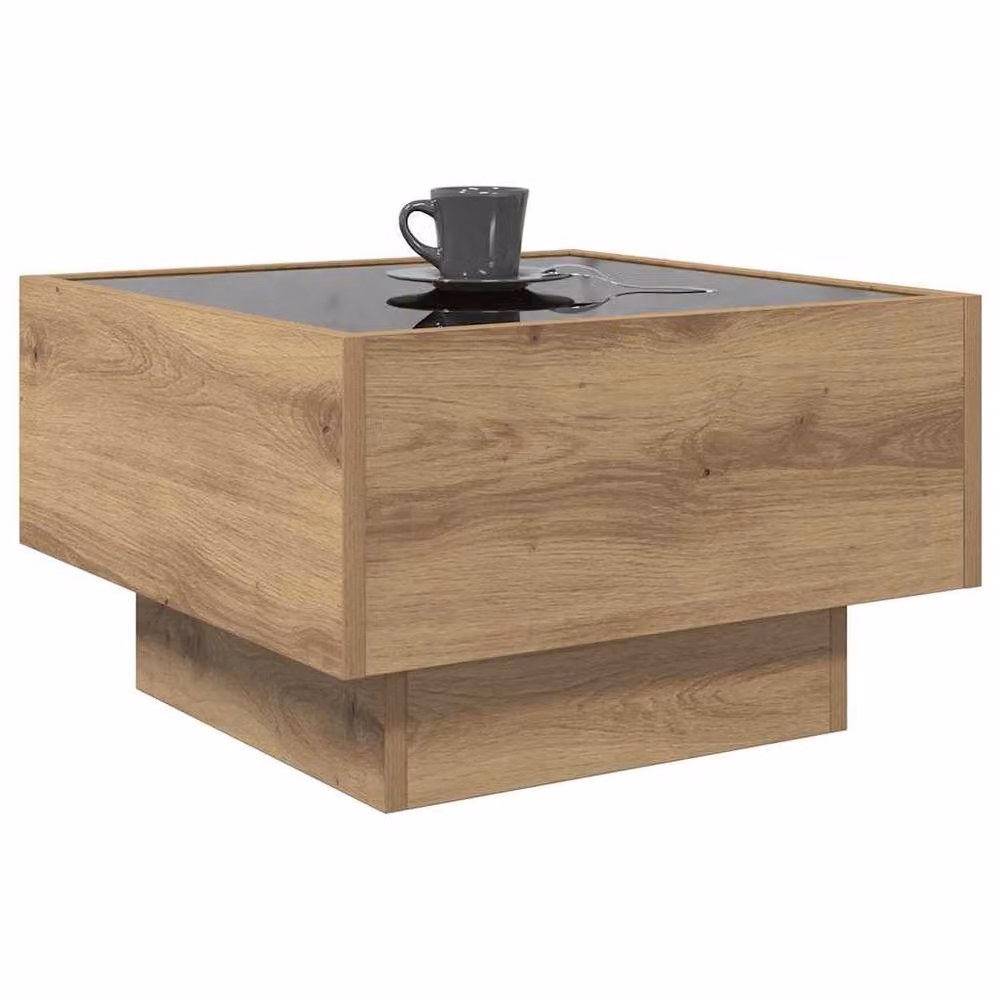 Berkfield Home Artisan Oak Coffee Table in Brown, W/D/H: 50 x 50 x 30 cm – 3