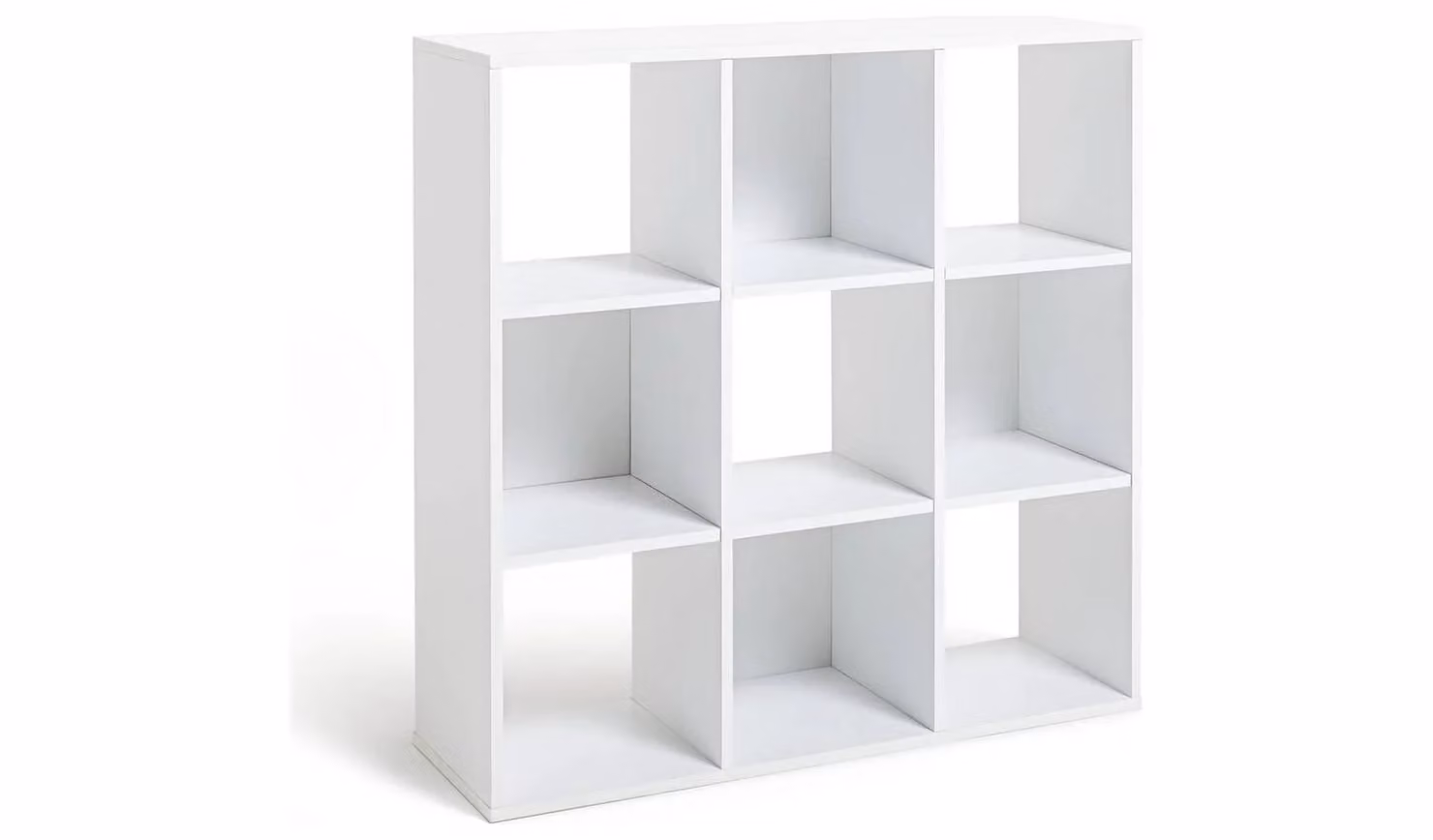 Argos Home Squares 9 Cube Storage Unit, White Modern Modular Organiser Shelf, W/D/H: 91.0 x 29.5 x 91.0 cm