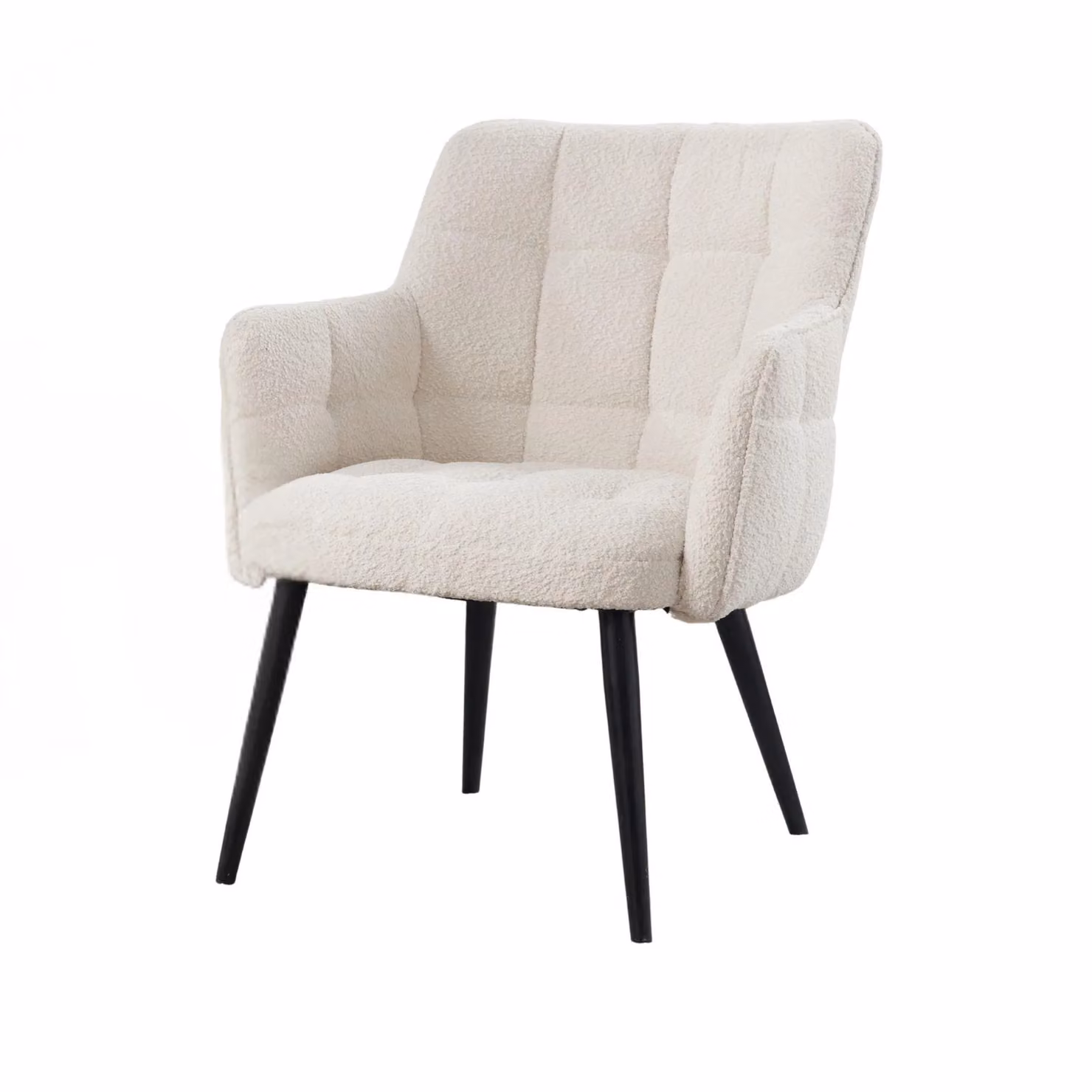 Home Source Bouclé Fabric Armchair in Cream/Beige – 2