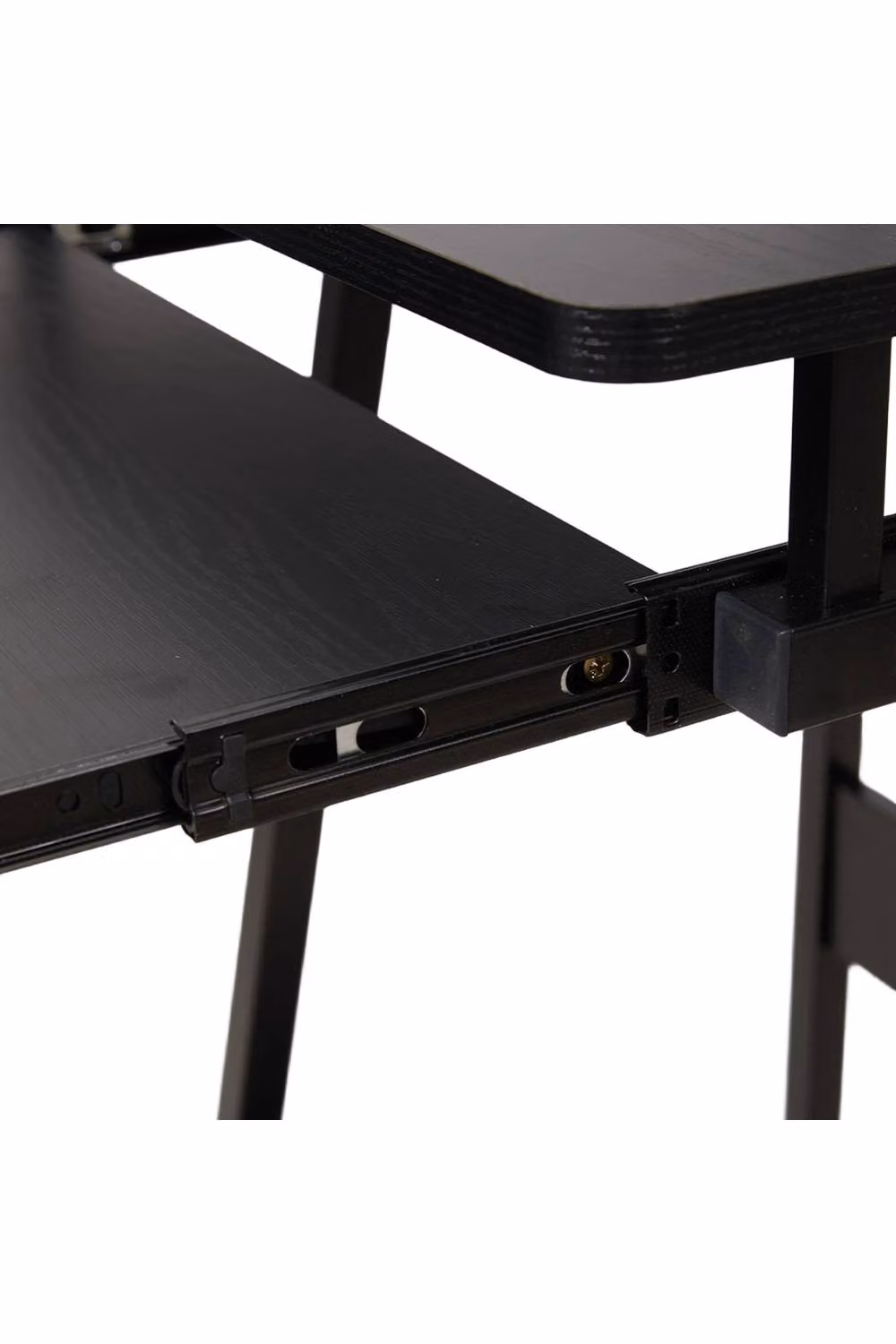 Living and Home 3-Tier Rolling Computer Desk with Keyboard Tray in Black – 3