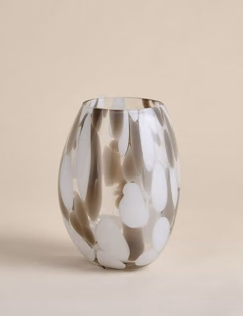 M&S Multicolour Abstract Confetti Glass Tabletop Vase