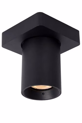 Lucide Nigel Dimmable LED Ceiling Spotlight in Black, Adjustable Aluminium Cylinder with GU10 Base